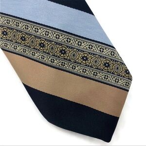 Blue & Gold Diagonal Stripe Tie